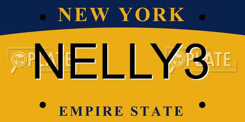 NELLY3 New York License Plate