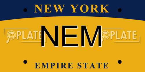 NEM New York License Plate
