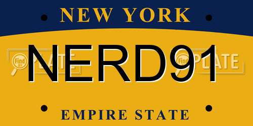 NERD91 New York License Plate