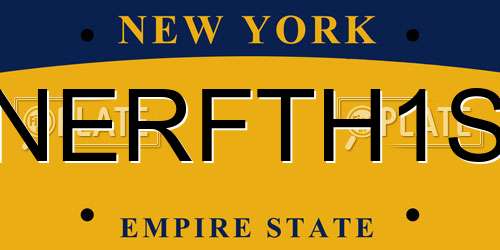 NERFTH1S New York License Plate
