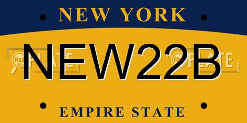 NEW22B New York License Plate