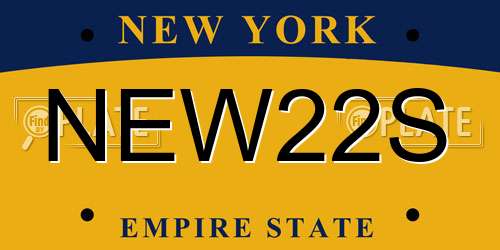 NEW22S New York License Plate