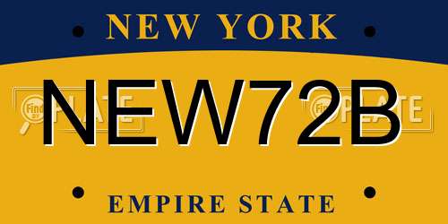 NEW72B New York License Plate