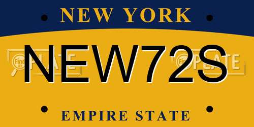 NEW72S New York License Plate