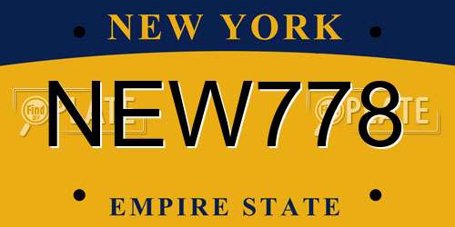 NEW778 New York License Plate