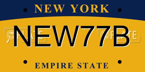 NEW77B New York License Plate