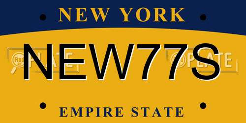 NEW77S New York License Plate