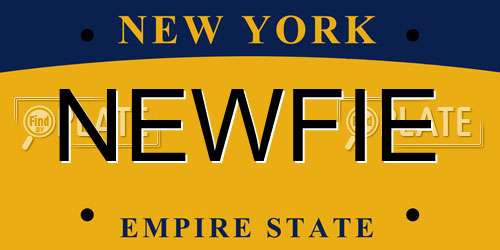 NEWFIE New York License Plate