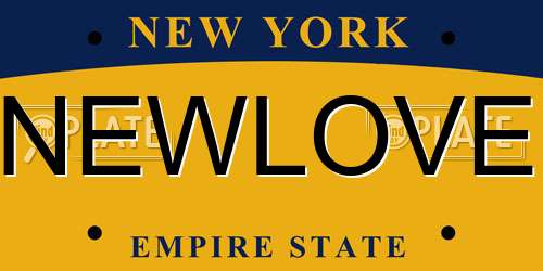 NEWLOVE New York License Plate