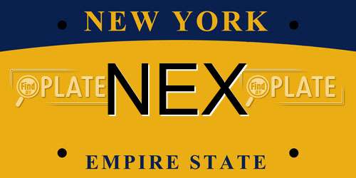 NEX New York License Plate