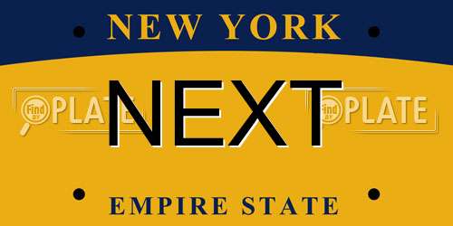 NEXT New York License Plate