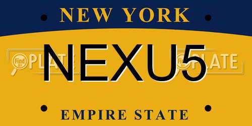 NEXU5 New York License Plate