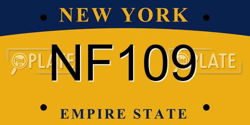 NF109 New York License Plate
