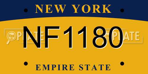 NF1180 New York License Plate