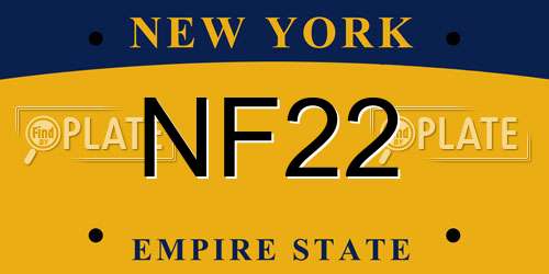 NF22 New York License Plate