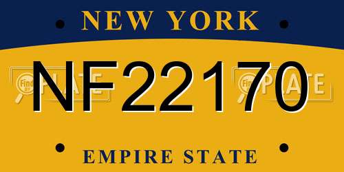 NF22170 New York License Plate