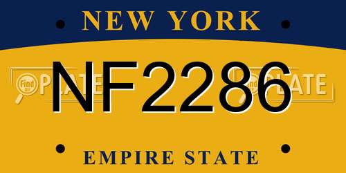 NF2286 New York License Plate