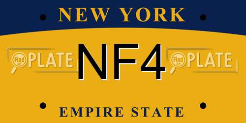 NF4 New York License Plate