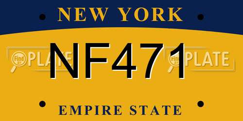 NF471 New York License Plate