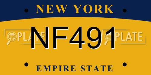 NF491 New York License Plate
