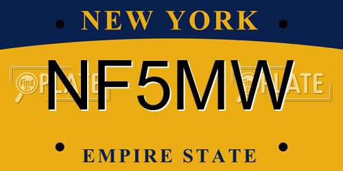 NF5MW New York License Plate