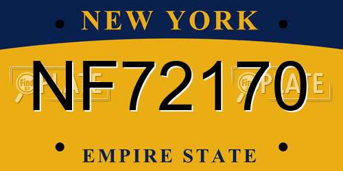NF72170 New York License Plate