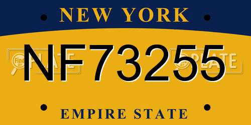 NF73255 New York License Plate