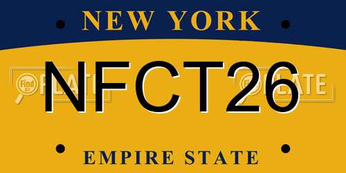 NFCT26 New York License Plate