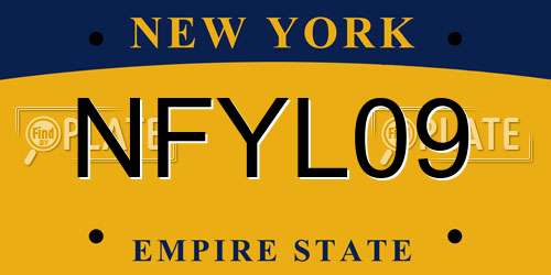 NFYL09 New York License Plate