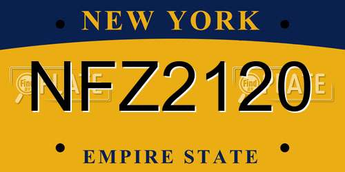 NFZ2120 New York License Plate