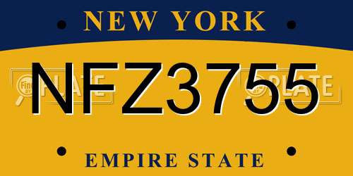 NFZ3755 New York License Plate