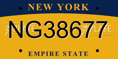 NG38677 New York License Plate