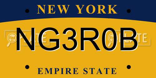 NG3R0B New York License Plate