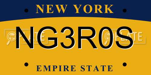 NG3R0S New York License Plate