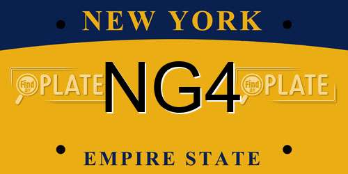 NG4 New York License Plate