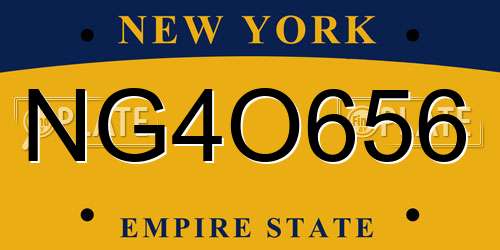 NG4O656 New York License Plate