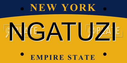 NGATUZI New York License Plate