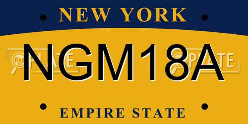 NGM18A New York License Plate