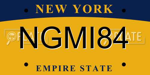 NGMI84 New York License Plate