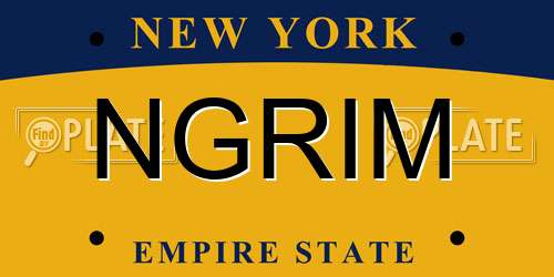 NGRIM New York License Plate