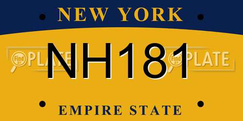 NH181 New York License Plate