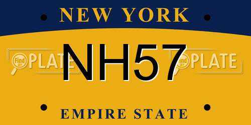NH57 New York License Plate