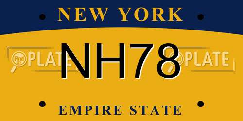 NH78 New York License Plate