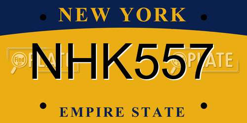 NHK557 New York License Plate