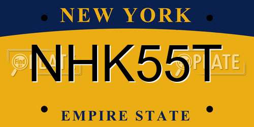 NHK55T New York License Plate