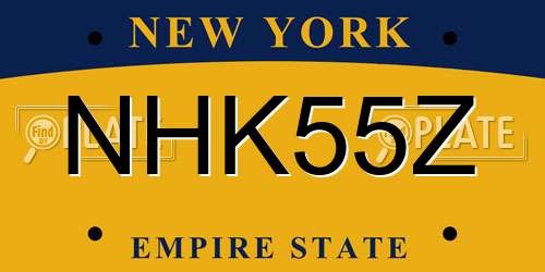 NHK55Z New York License Plate
