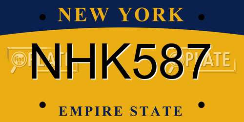 NHK587 New York License Plate