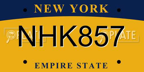 NHK857 New York License Plate