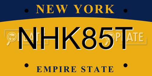 NHK85T New York License Plate