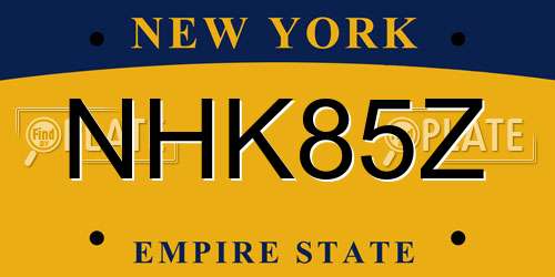 NHK85Z New York License Plate